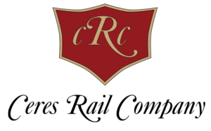 Logo of Ceres Rail Company with stylized 'cRc' on red shield.