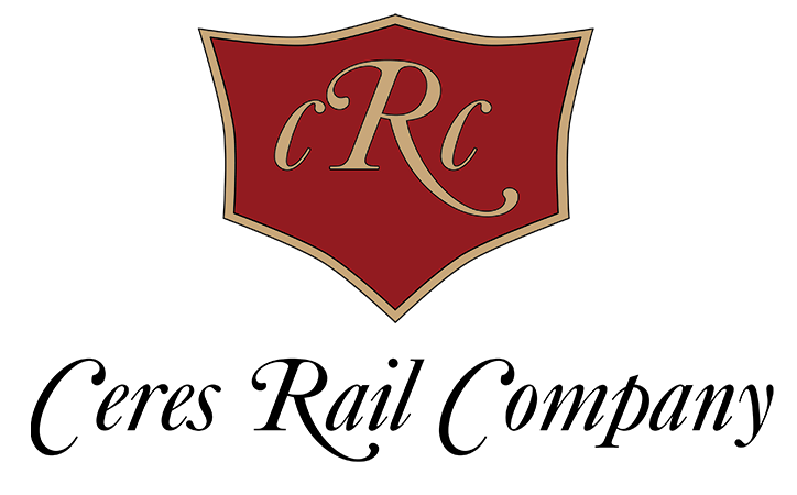 Ceres Rail Company logo with a shield and stylized letters.